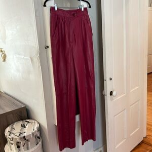 Vintage Pink/Red leather pants Or. Lee. Or. Made in Israel